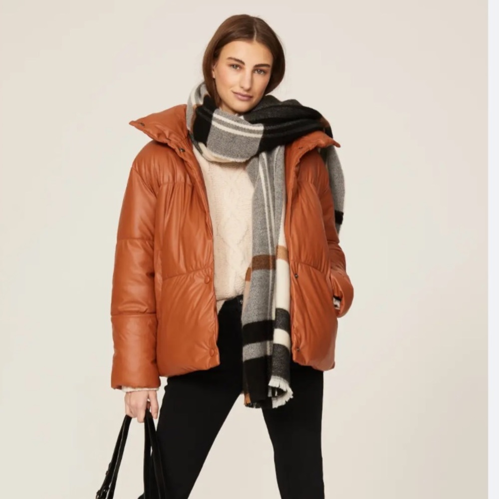 NVLT Vegan Leather Puffer Coat